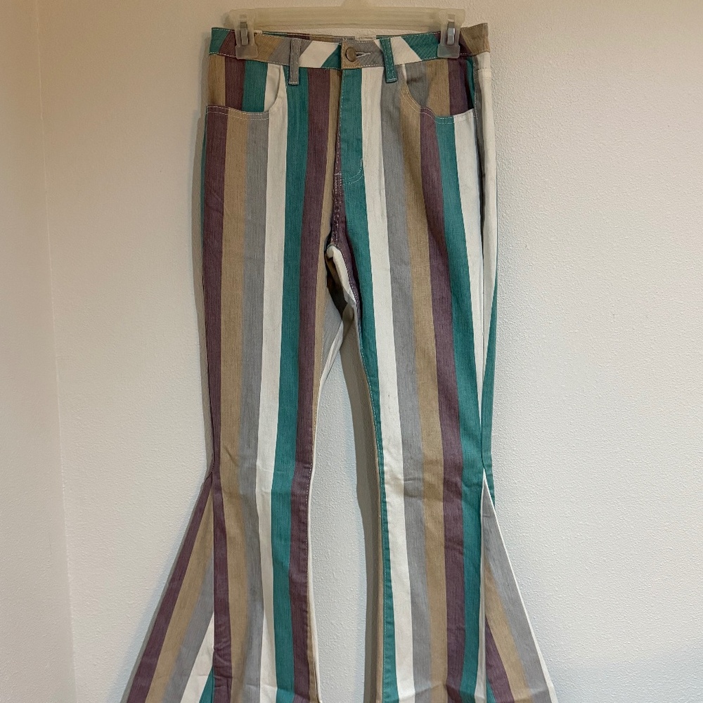 Saints & Hearts Striped Flare Jeans